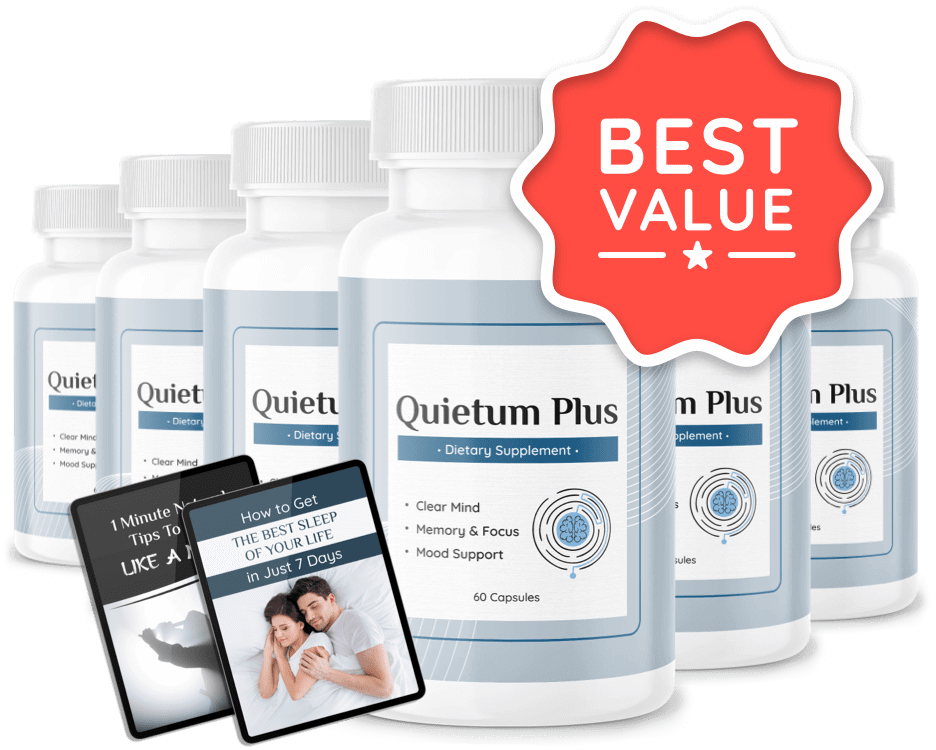 Quietum Plus 6 Bottles with 2 ebooks and banner